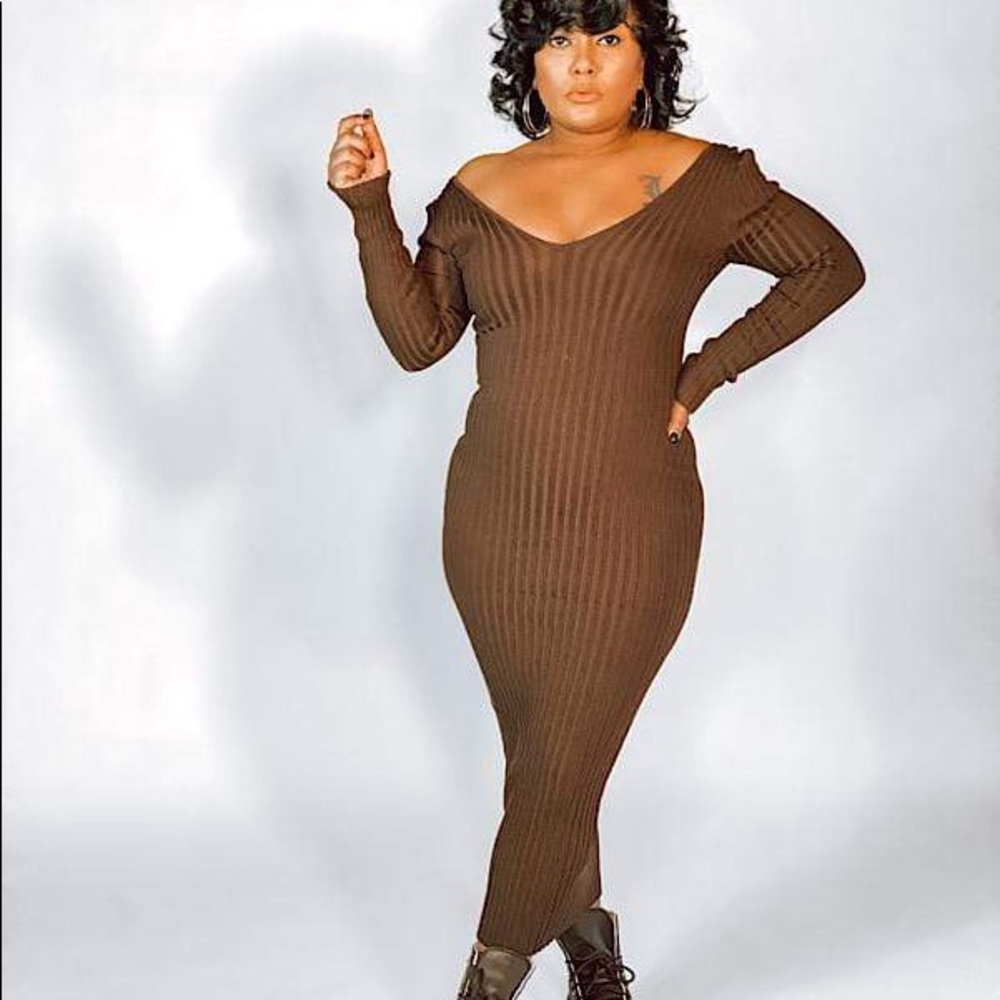 MIDI DRESS (BROWN